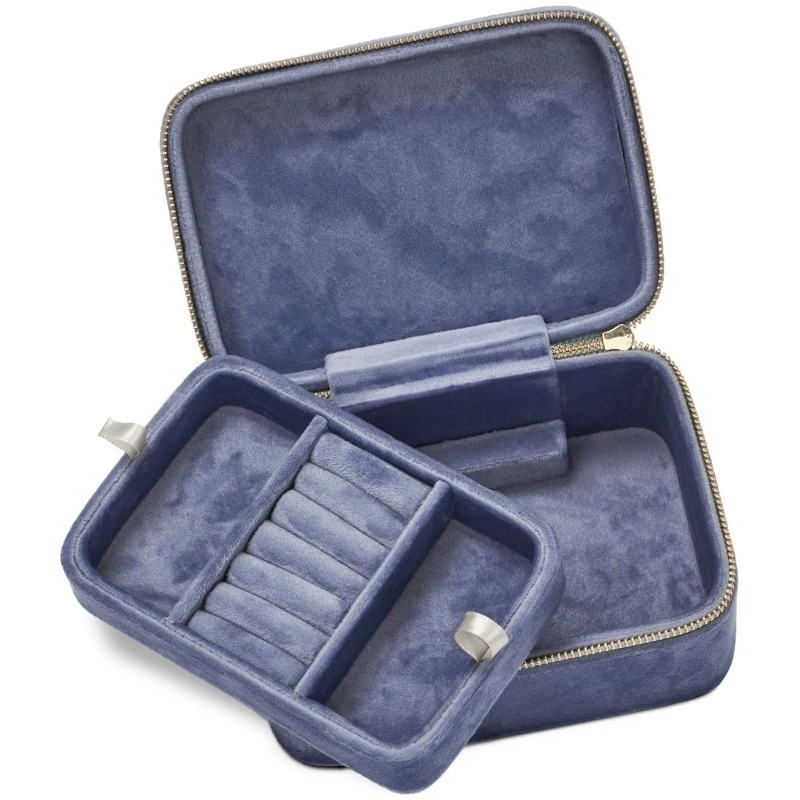 Gillian Jones Jewellery Box Velour L - Blue 11068 1 Gillian Jones Jewellery Box Velour L - Blue 11068