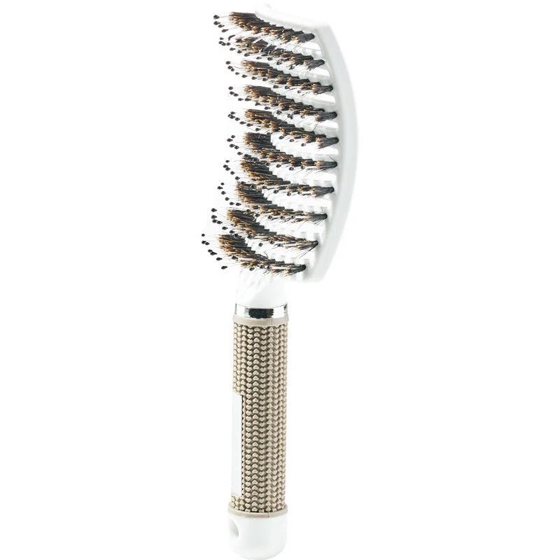 Yuaia Haircare Curved Paddle Brush - White 1 Yuaia Haircare Curved Paddle Brush - White